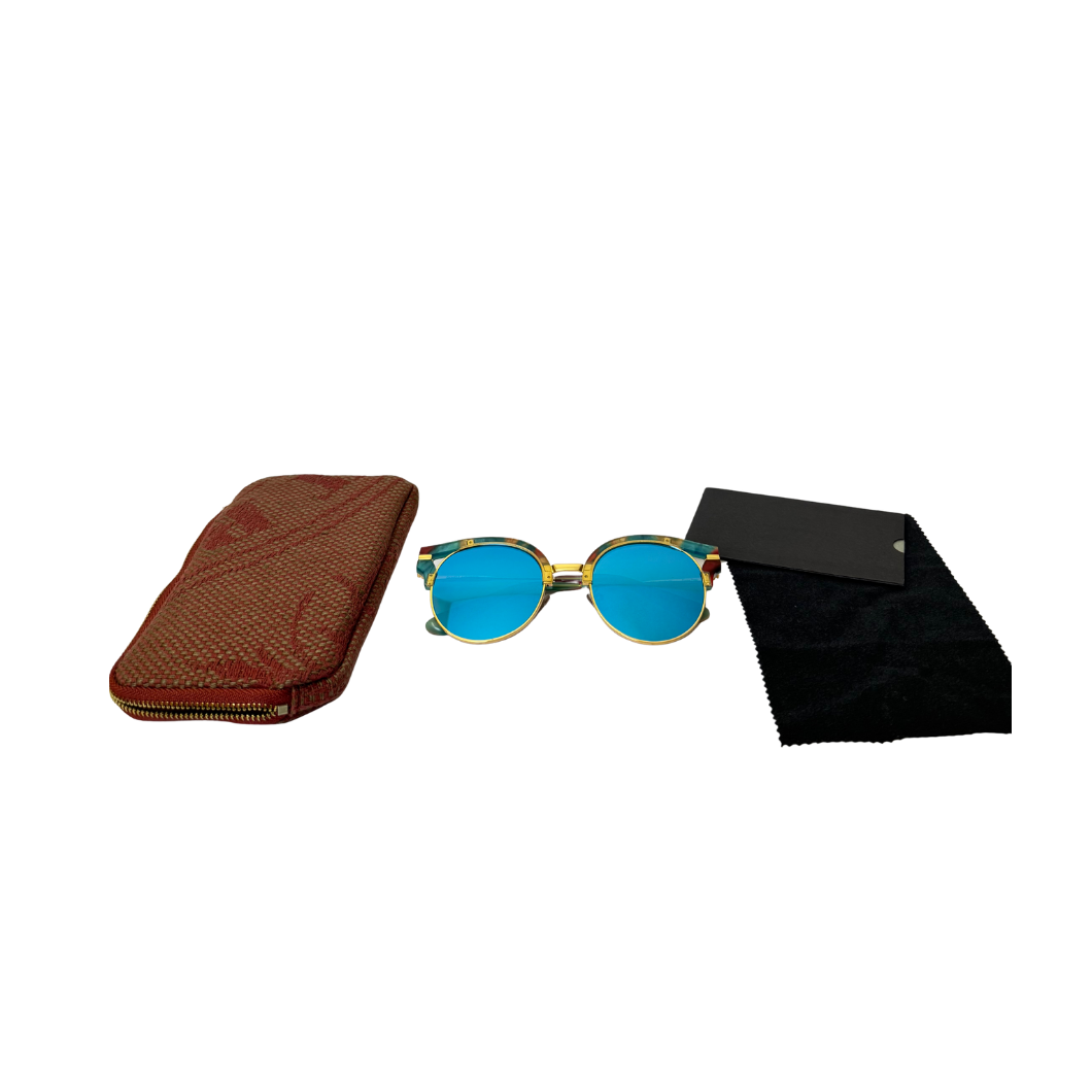 Gentle Monster Merlynn Sunglasses in Turquoise Blue Mirror
