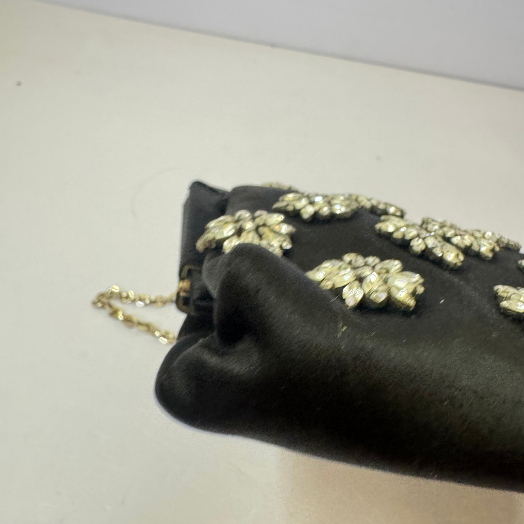 Valentino Garavani Crystal-Embellished Evening Clutch in Black