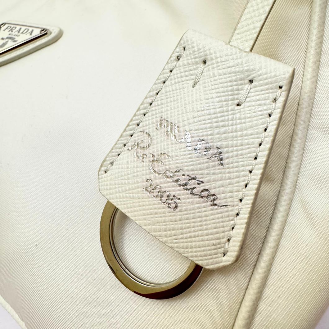 Prada Re-Edition 2005 Mini Hobo Bag in White Re-Nylon