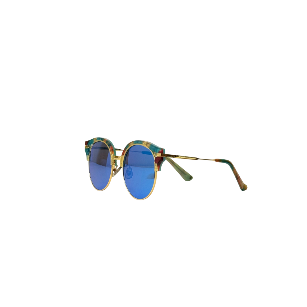 Gentle Monster Merlynn Sunglasses in Turquoise Blue Mirror