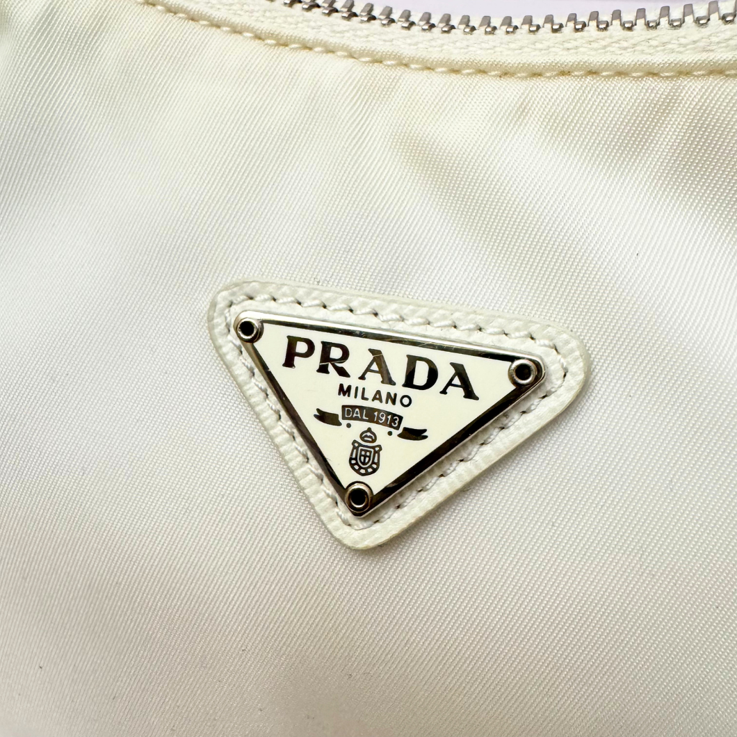 Prada Re-Edition 2005 Mini Hobo Bag in White Re-Nylon