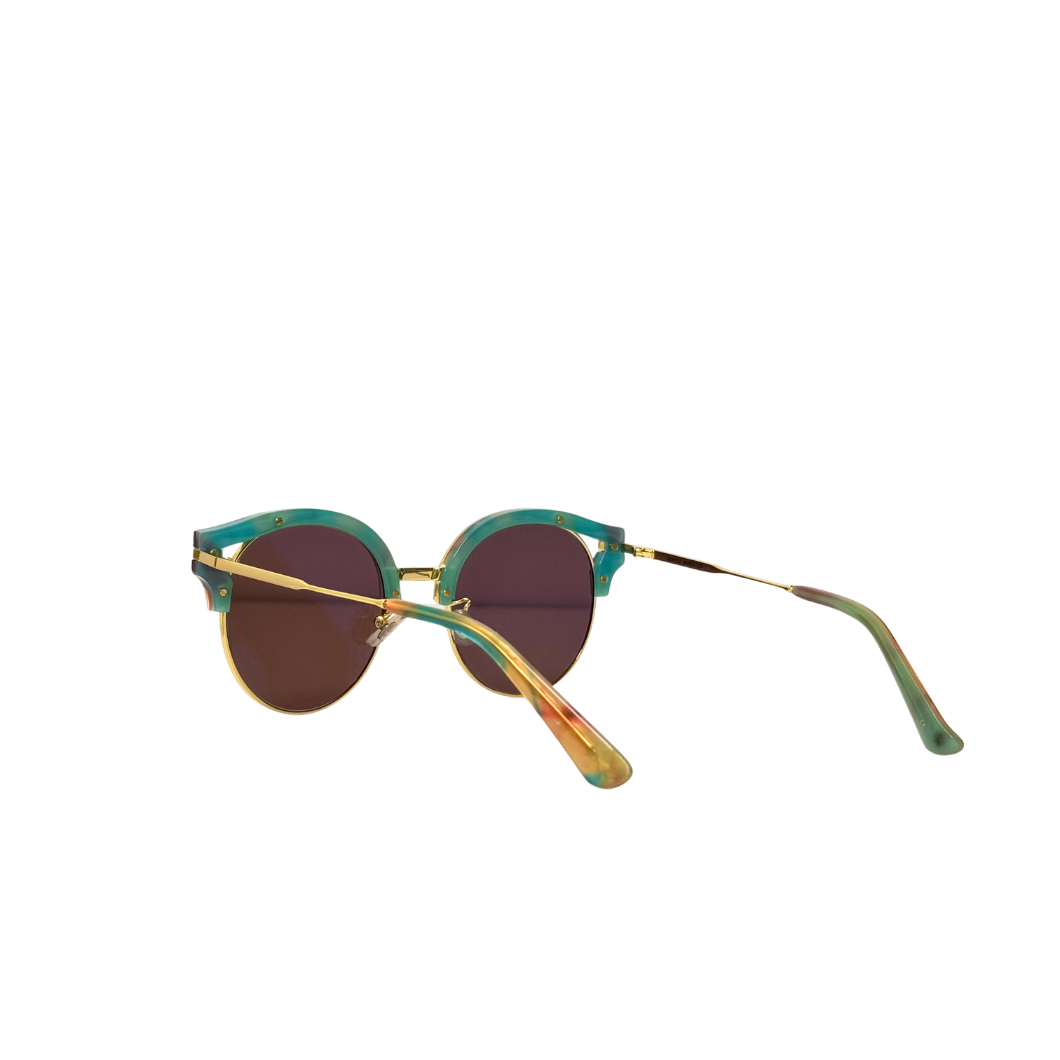 Gentle Monster Merlynn Sunglasses in Turquoise Blue Mirror