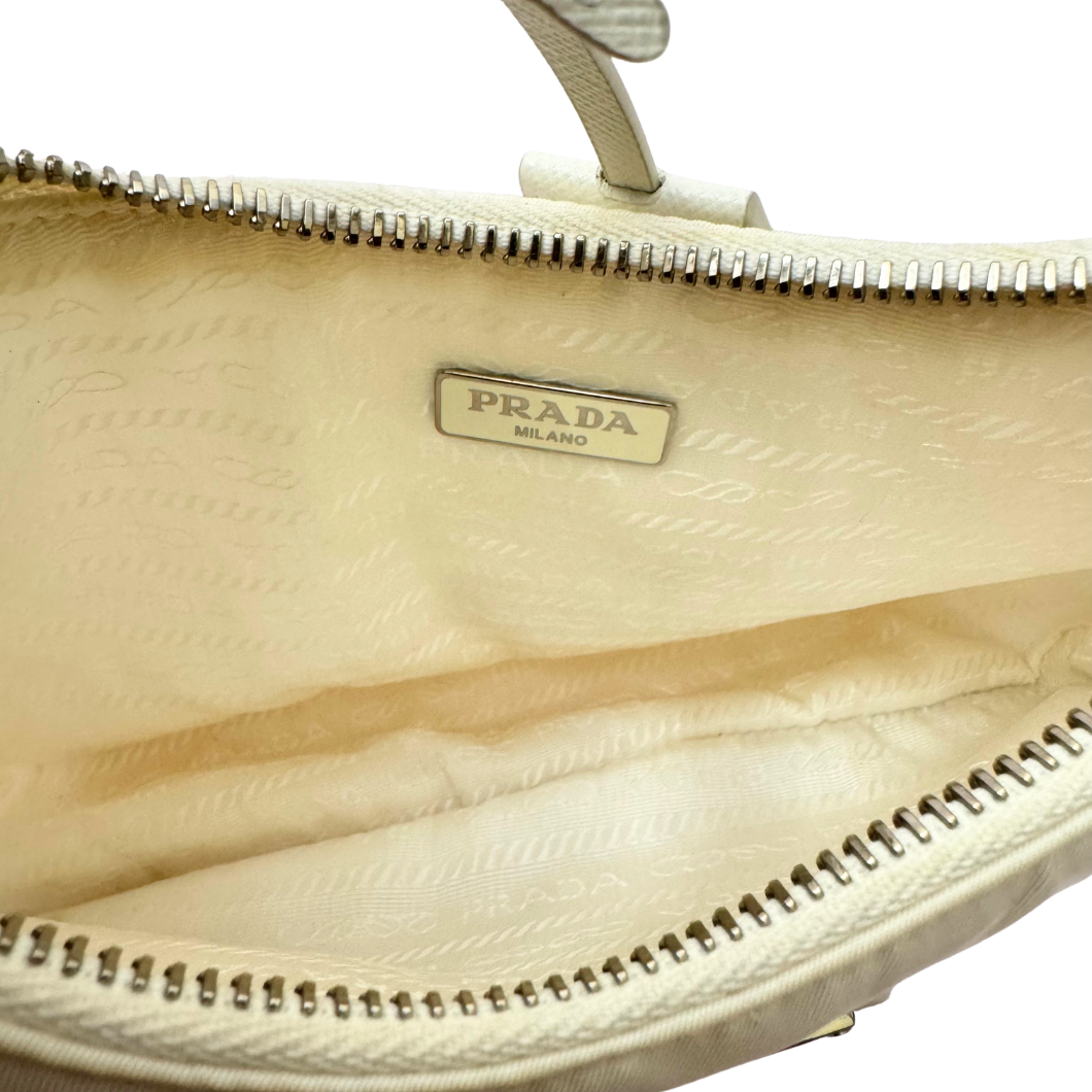 Prada Re-Edition 2005 Mini Hobo Bag in White Re-Nylon