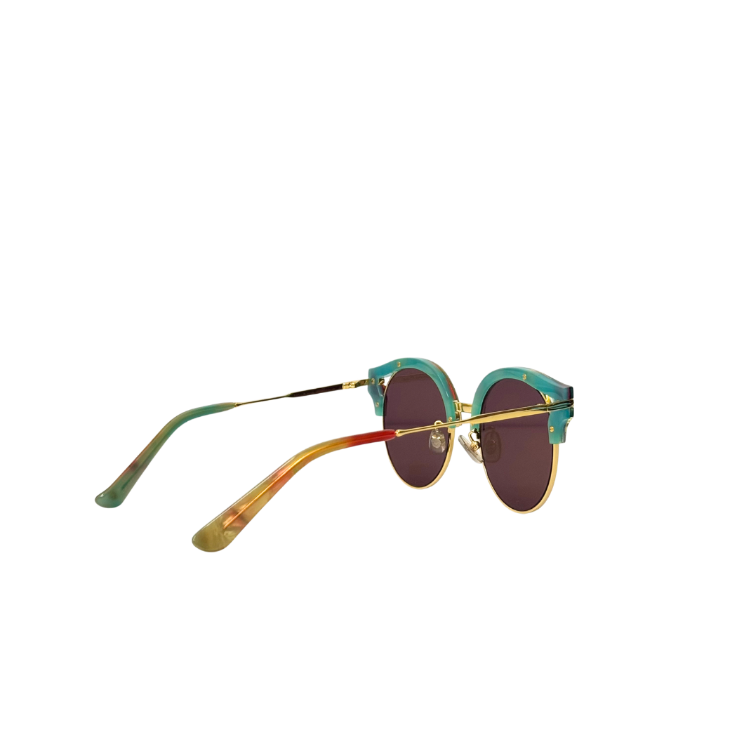 Gentle Monster Merlynn Sunglasses in Turquoise Blue Mirror