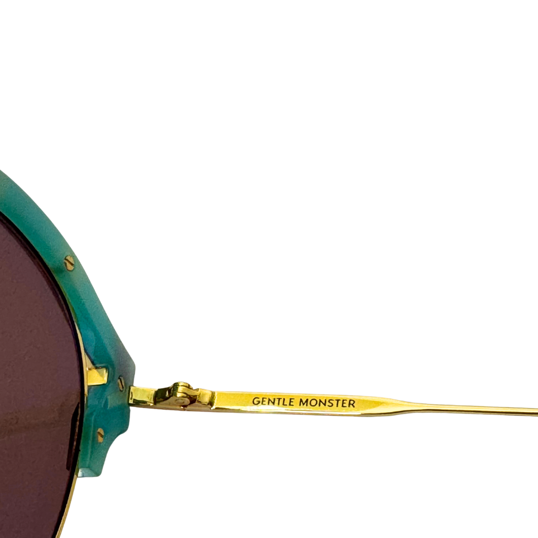 Gentle Monster Merlynn Sunglasses in Turquoise Blue Mirror