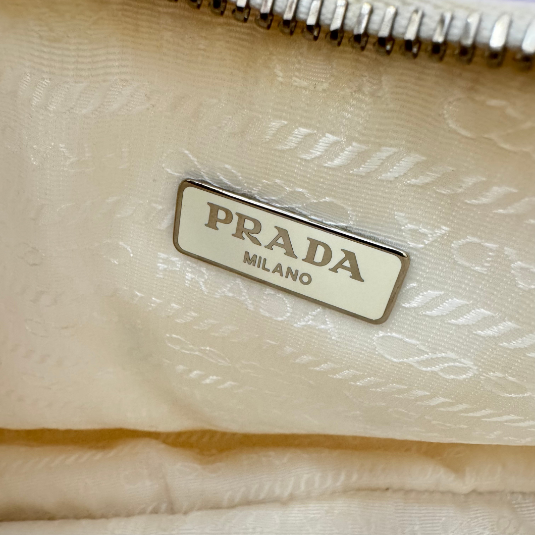 Prada Re-Edition 2005 Mini Hobo Bag in White Re-Nylon