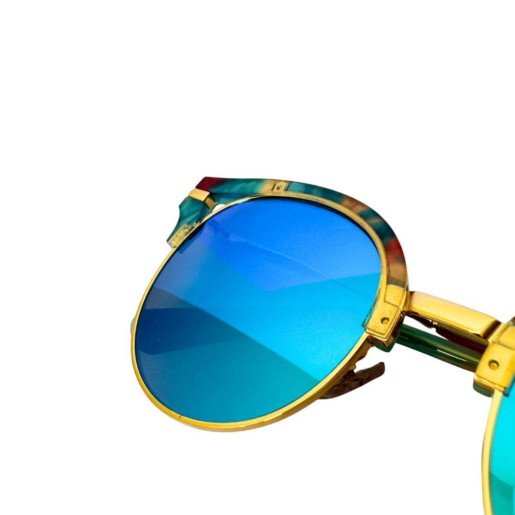 Gentle Monster Merlynn Sunglasses in Turquoise Blue Mirror