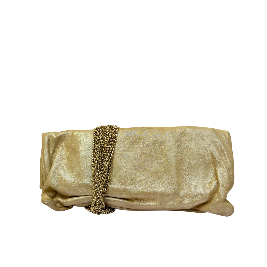 Jimmy Choo Chandra Clutch in Metallic Gold