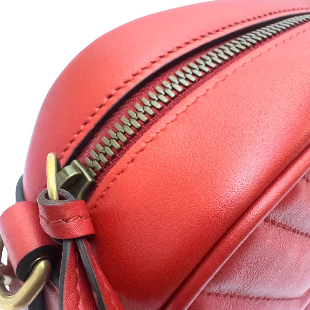 Gucci Red Marmont Small Camera Bag