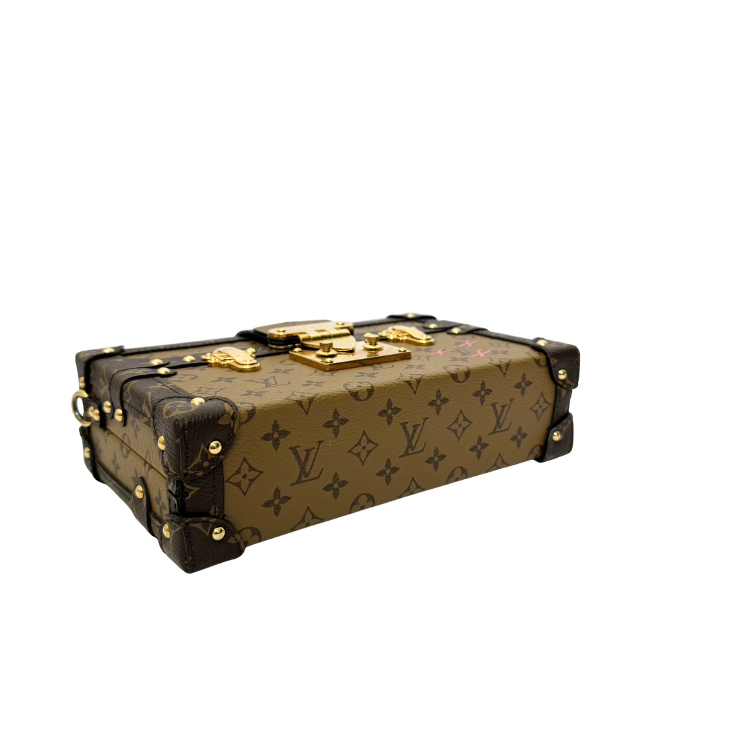 Louis Vuitton Petite Malle in Reverse Monogram Canvas with Gold Hardware