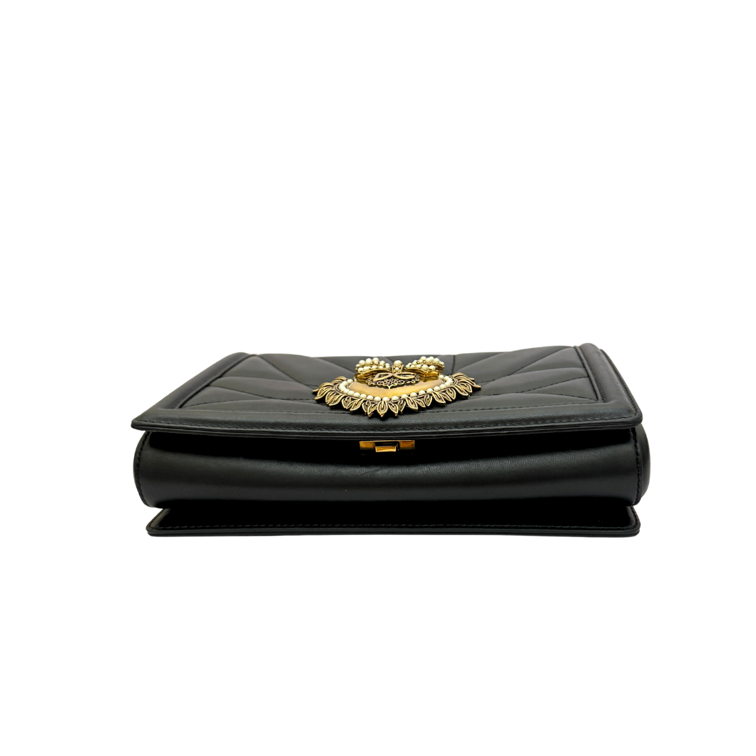 Dolce & Gabbana Devotion Bag in Black Quilted Leather