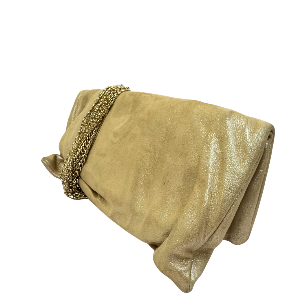 Jimmy Choo Chandra Clutch in Metallic Gold