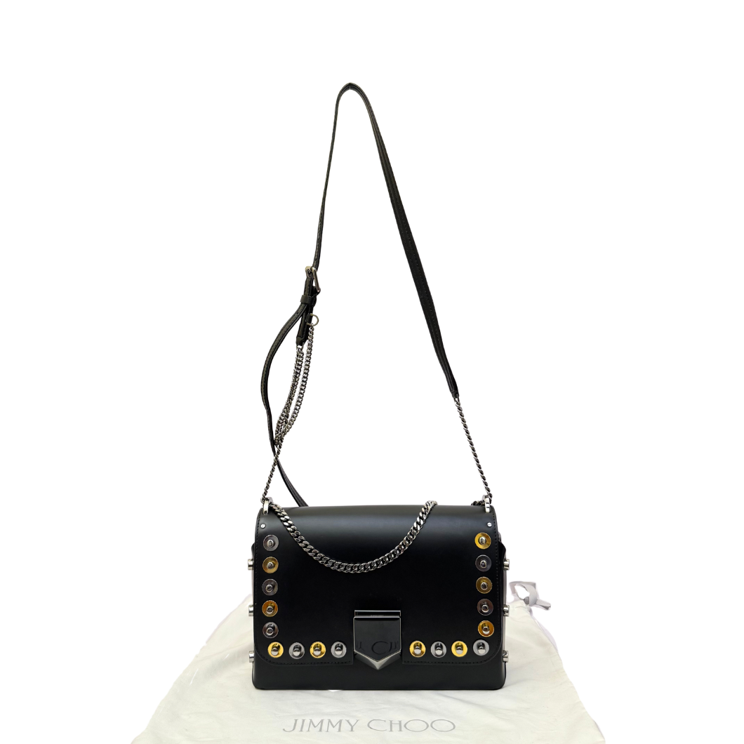 Jimmy Choo Lockett Bag in Black Leather