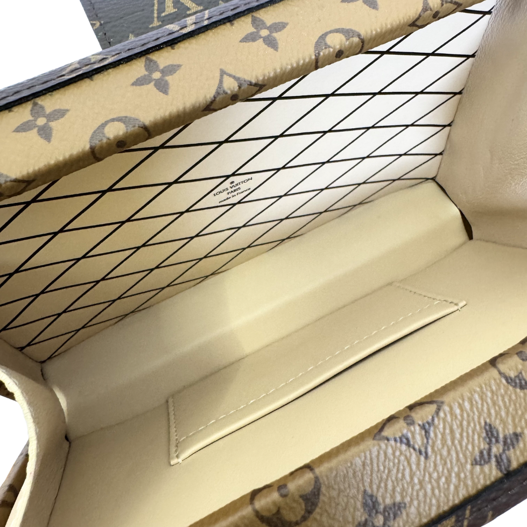 Louis Vuitton Petite Malle in Reverse Monogram Canvas with Gold Hardware