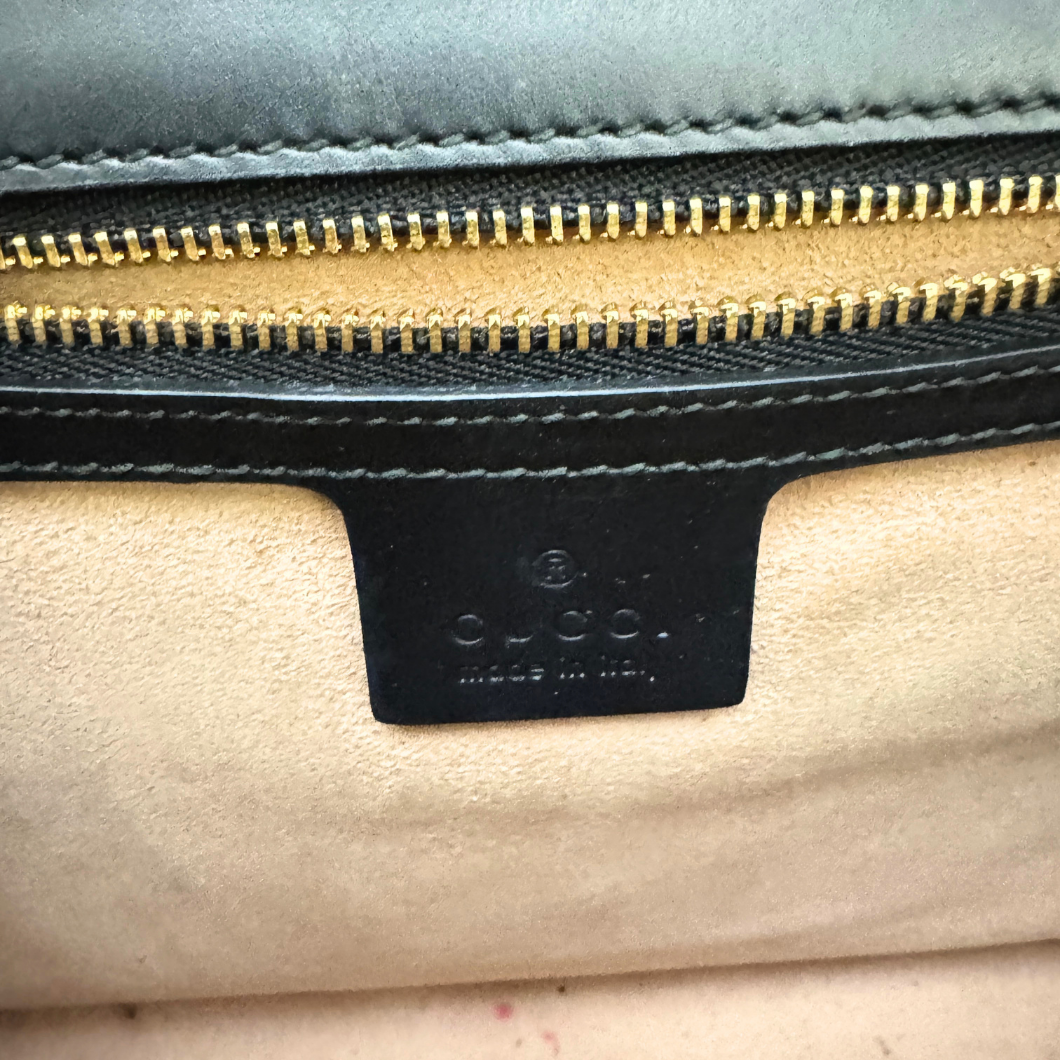 Gucci Padlock Large Shoulder Bag in Black Guccissima Leather