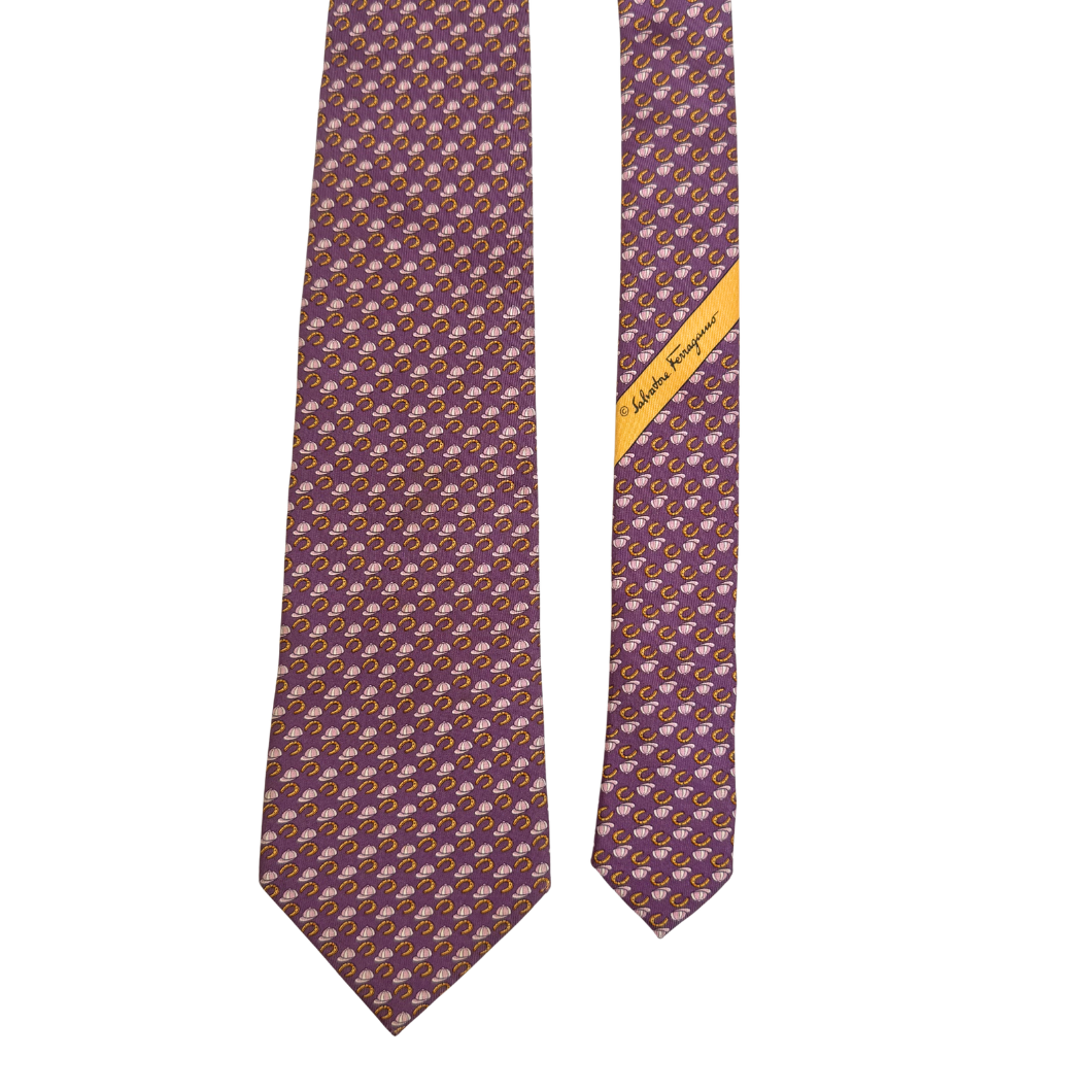 Salvatore Ferragamo Purple Silk Necktie