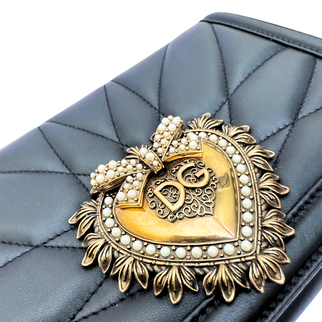 Dolce & Gabbana Devotion Bag in Black Quilted Leather