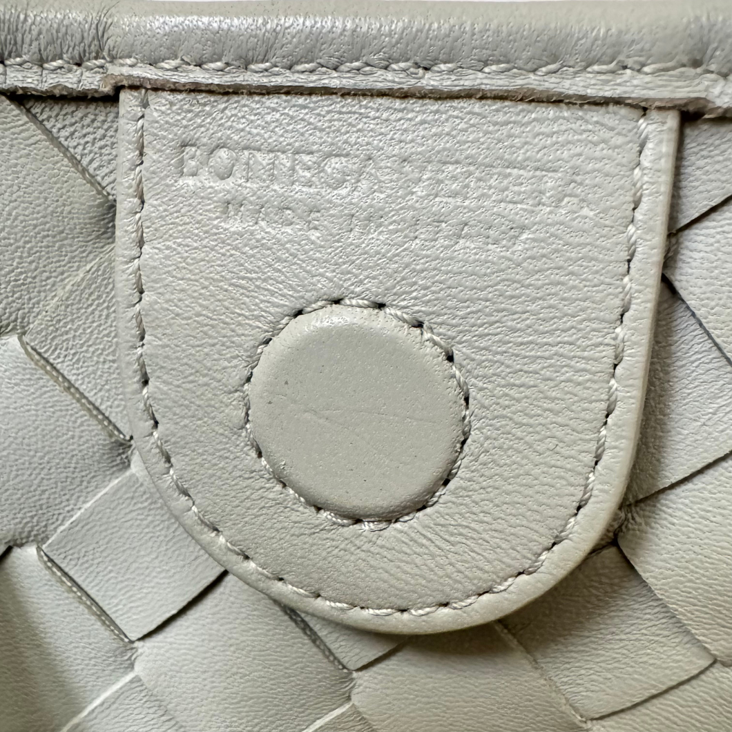 Bottega Veneta Medium Sardine Top Handle Bag in Sage Grey