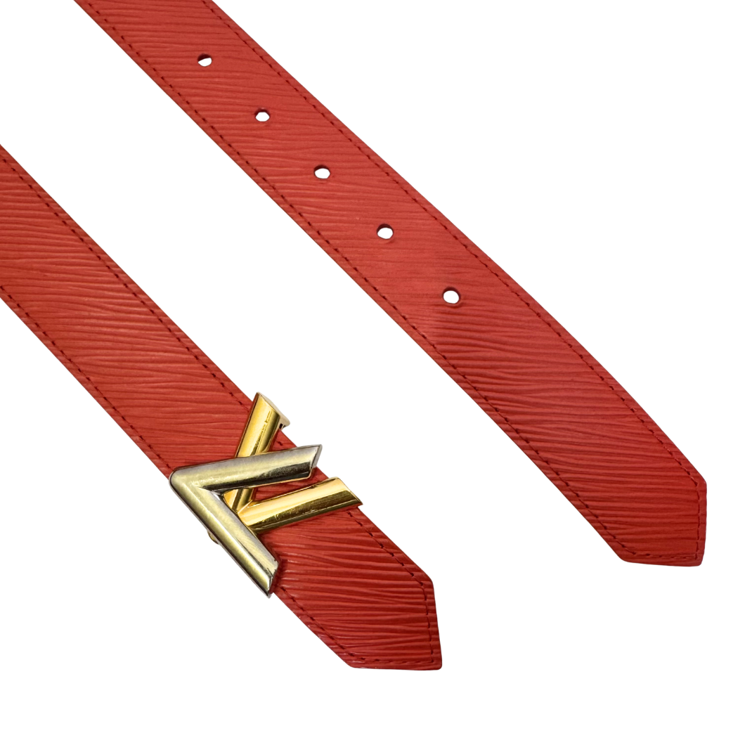 Louis Vuitton Twist Red Epi Leather Belt - Size 80 cm