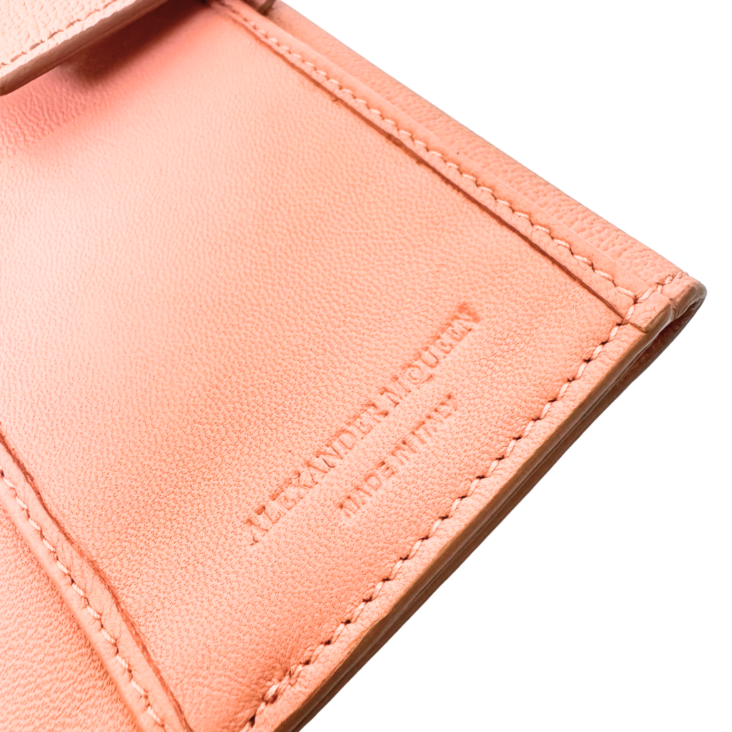 Alexander McQueen Insignia Wallet in Coral Pink Leather