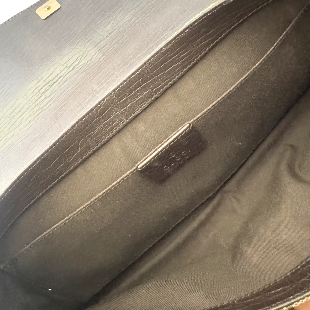 Gucci Monogram Horsebit Chain Bag in GG Supreme Canvas with Gold Hardware
