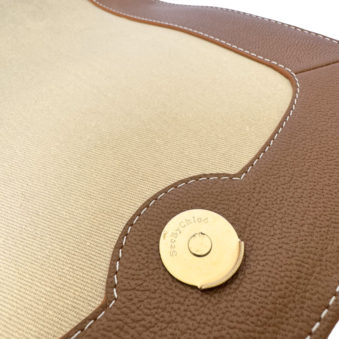 See by Chloé Hana Bag in Navy Monogram Canvas