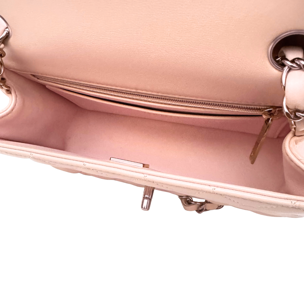 Chanel 21P Rose Dragée Mini Rectangular Flap Bag