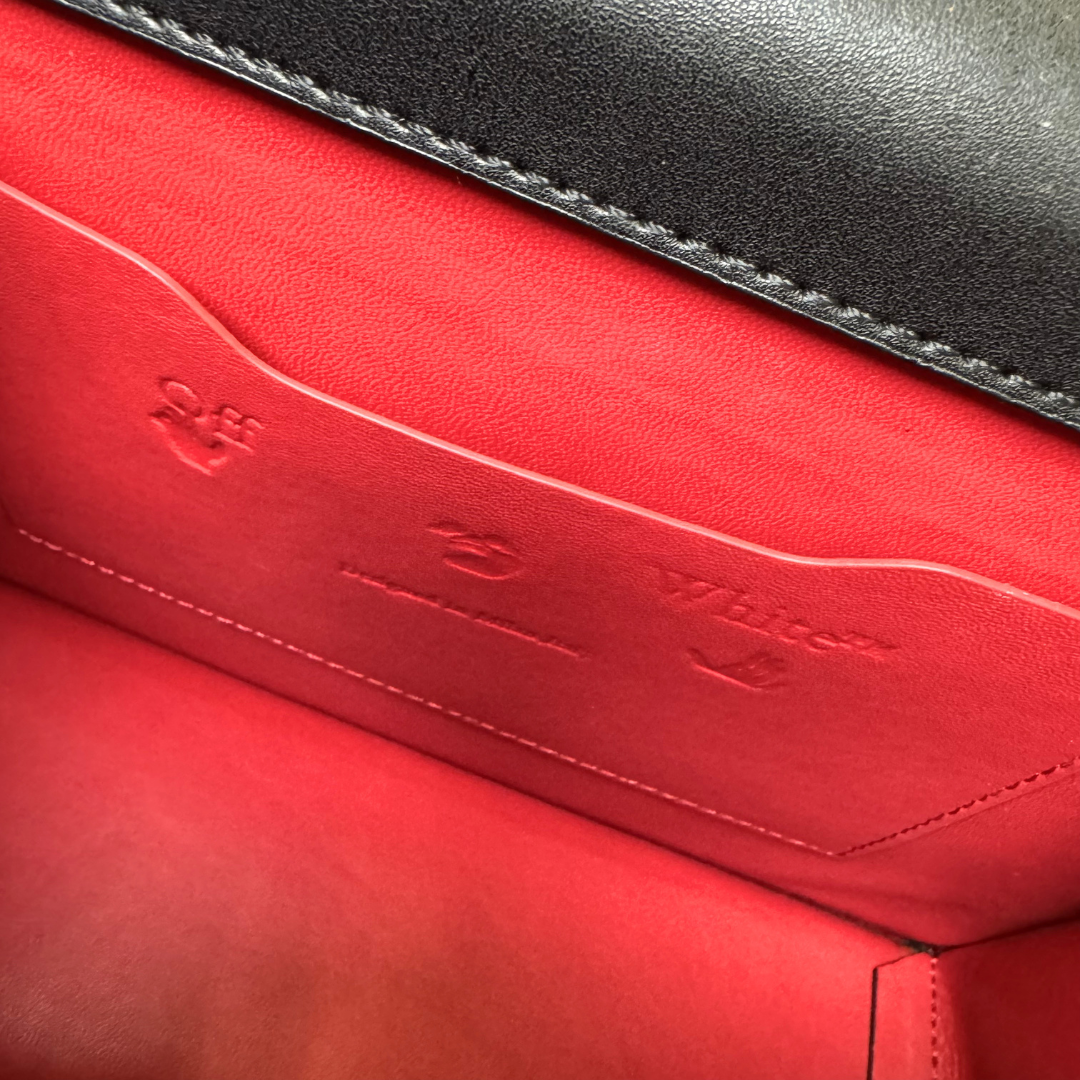 Off-White Jitney Bag in Black Calfskin Leather