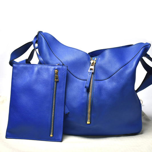 Loewe Blue Leather Large Hammock Bag