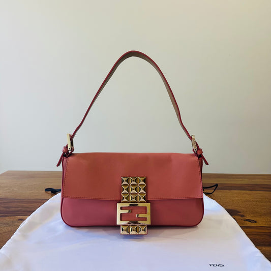 Fendi Studded Mamma Baguette Shoulder Bag