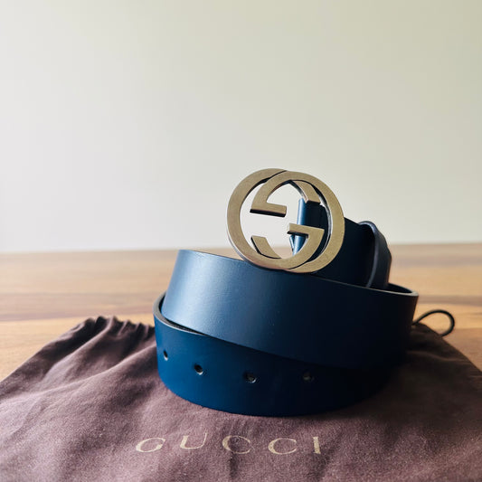 Gucci Leather Belt - Size 32 Inches