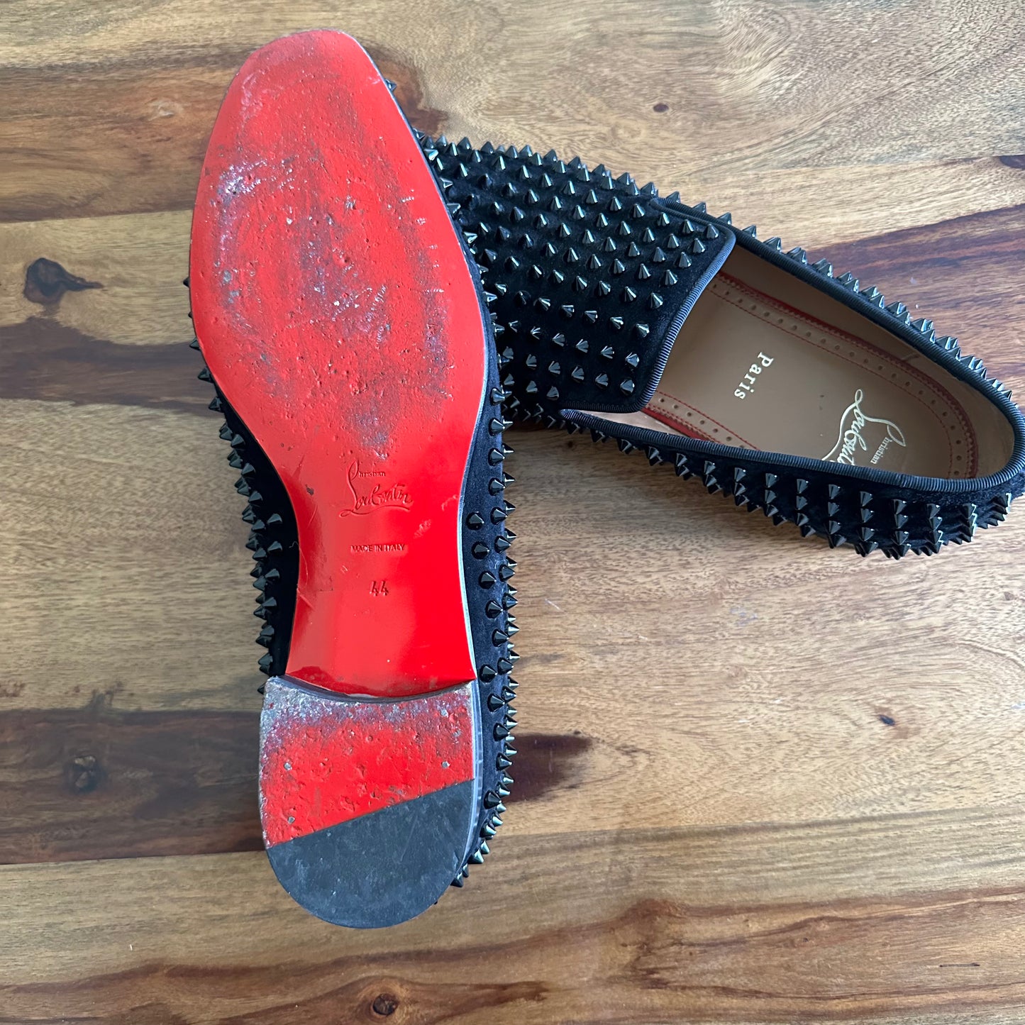 Christian Louboutin Spike Accent Slip-ons - Size 44