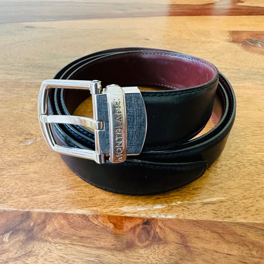 Mont Blanc Buckle Leather Belt - Size 38inches