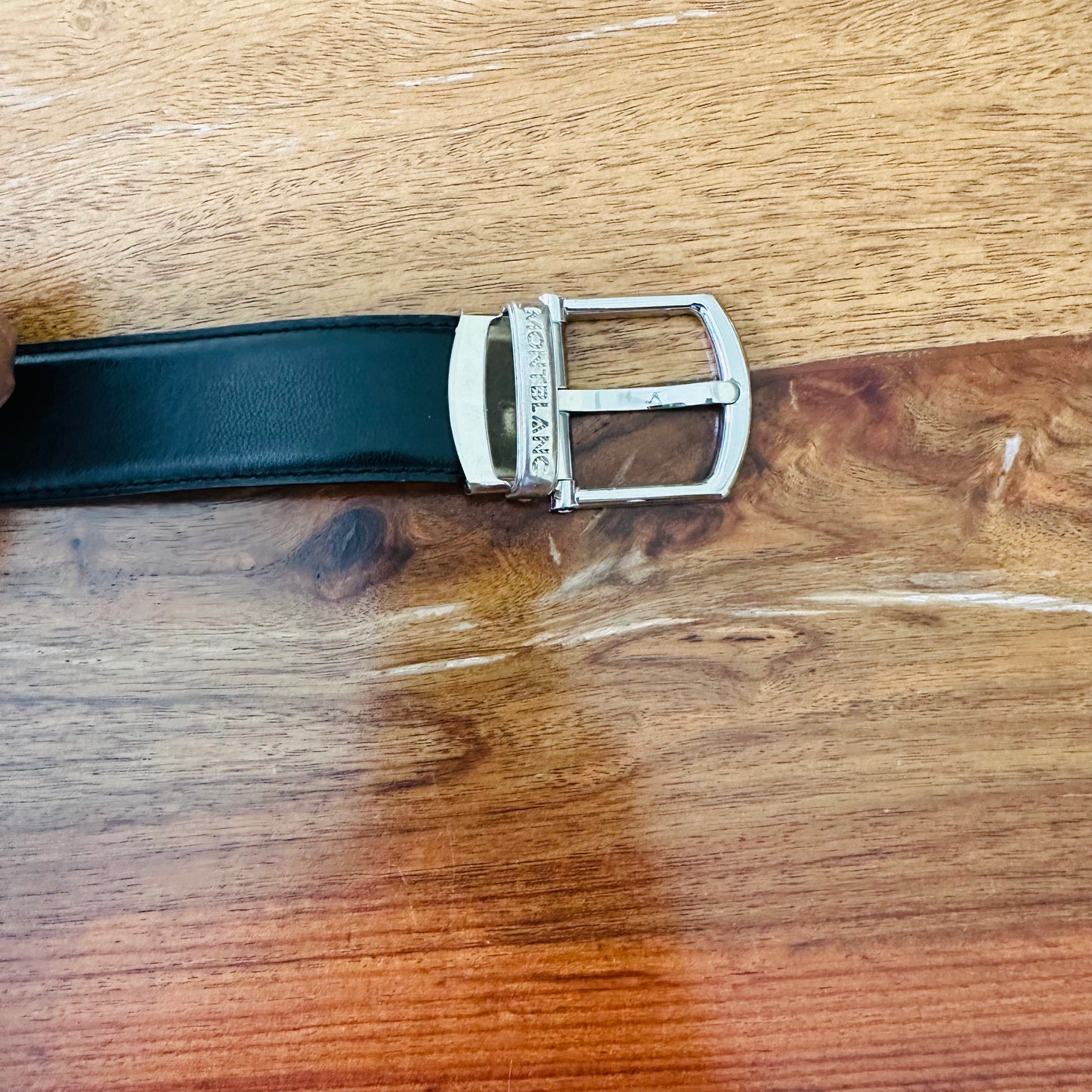 Mont Blanc Buckle Leather Belt - Size 38inches