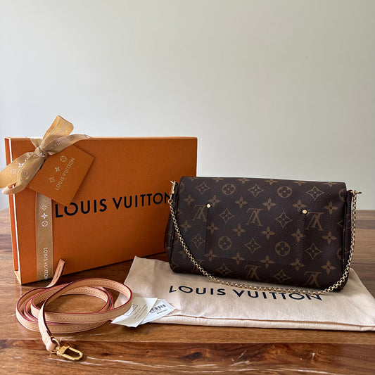 Louis Vuitton Pallas clutch vs Favorite mm!! 