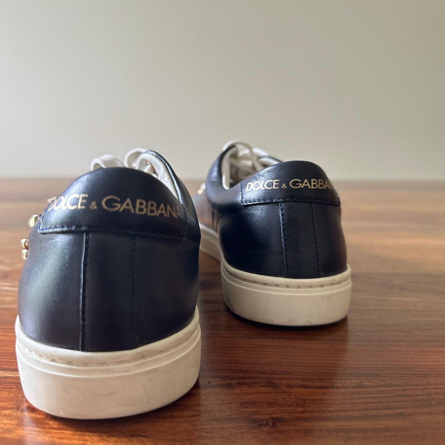 Dolce & Gabbana Blue Embellished Sneakers - Size 35.5