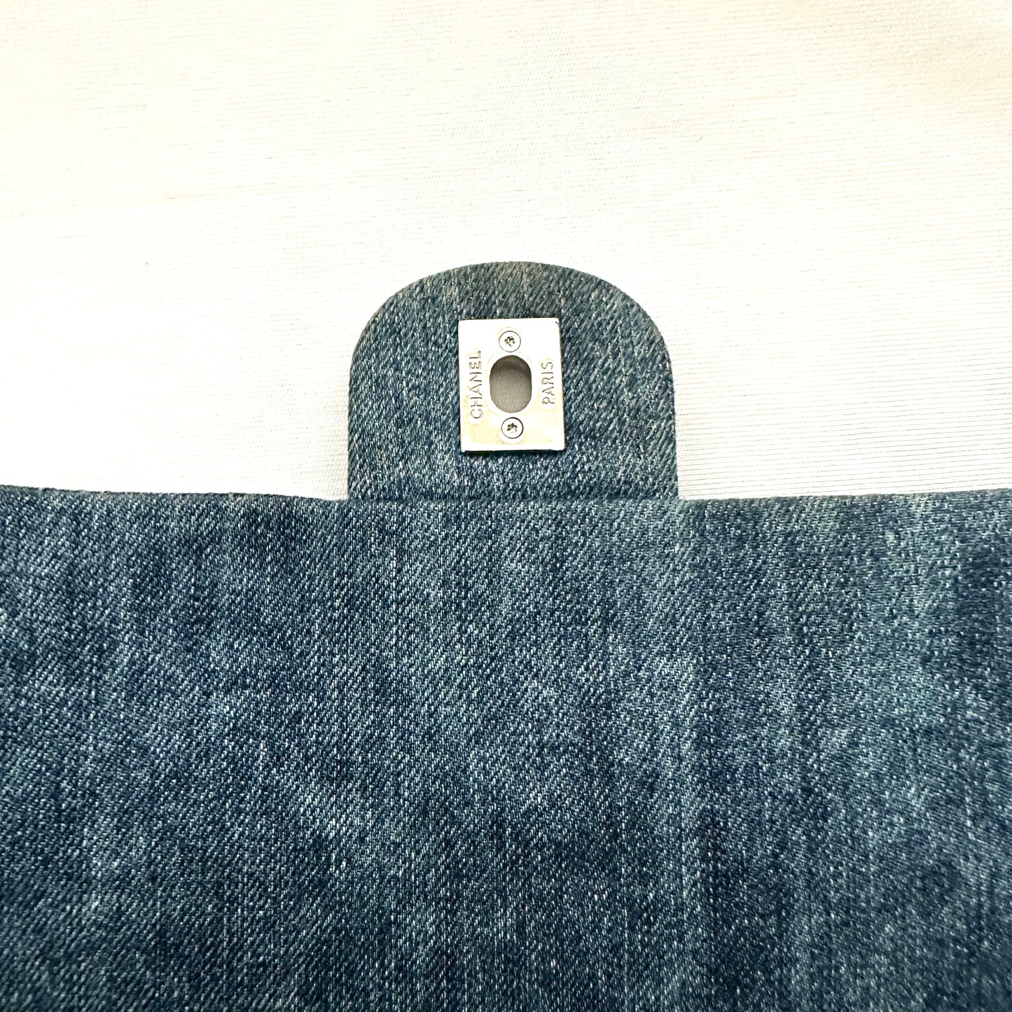 Chanel Denim Camilia Single Flap Bag