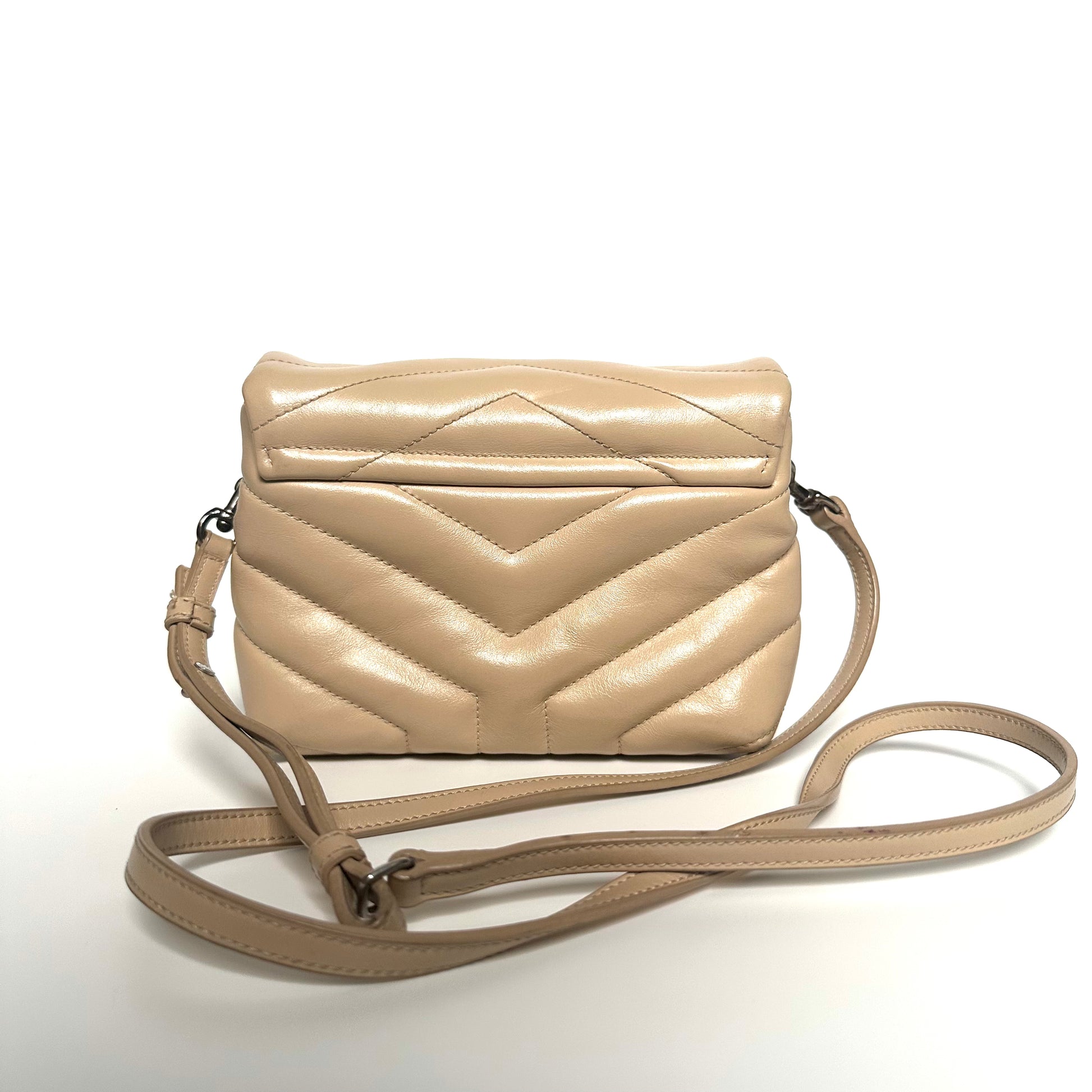 Saint Laurent Beige Leather Matelasse Toy Loulou Bag Luxe Marche India