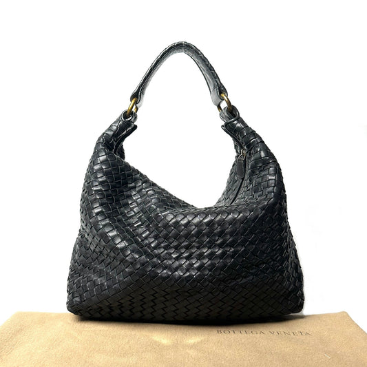 Bottega Veneta Nappa Intrecciato Pyramid Hobo with Antique Gold Hardware