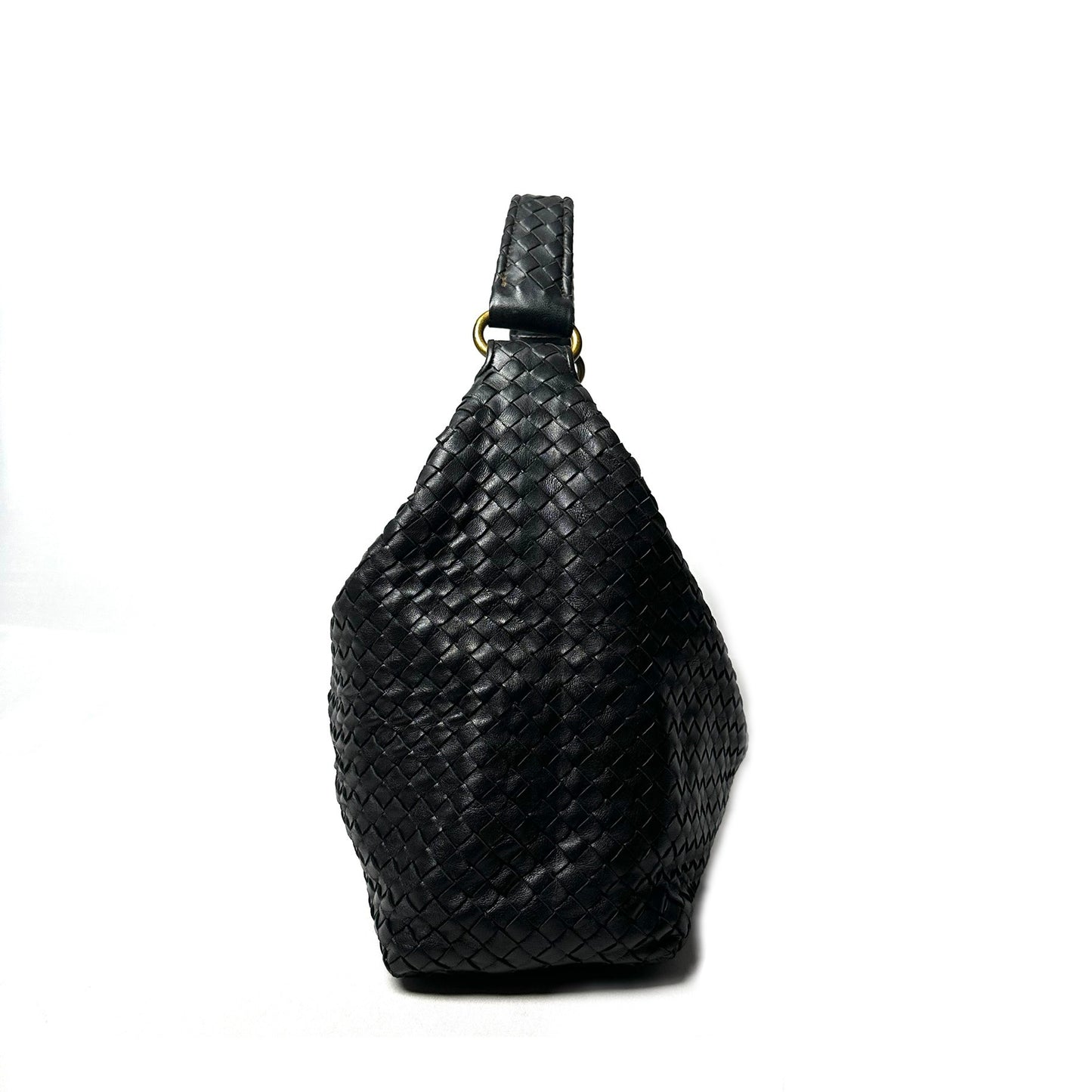 Bottega Veneta Nappa Intrecciato Pyramid Hobo with Antique Gold Hardware