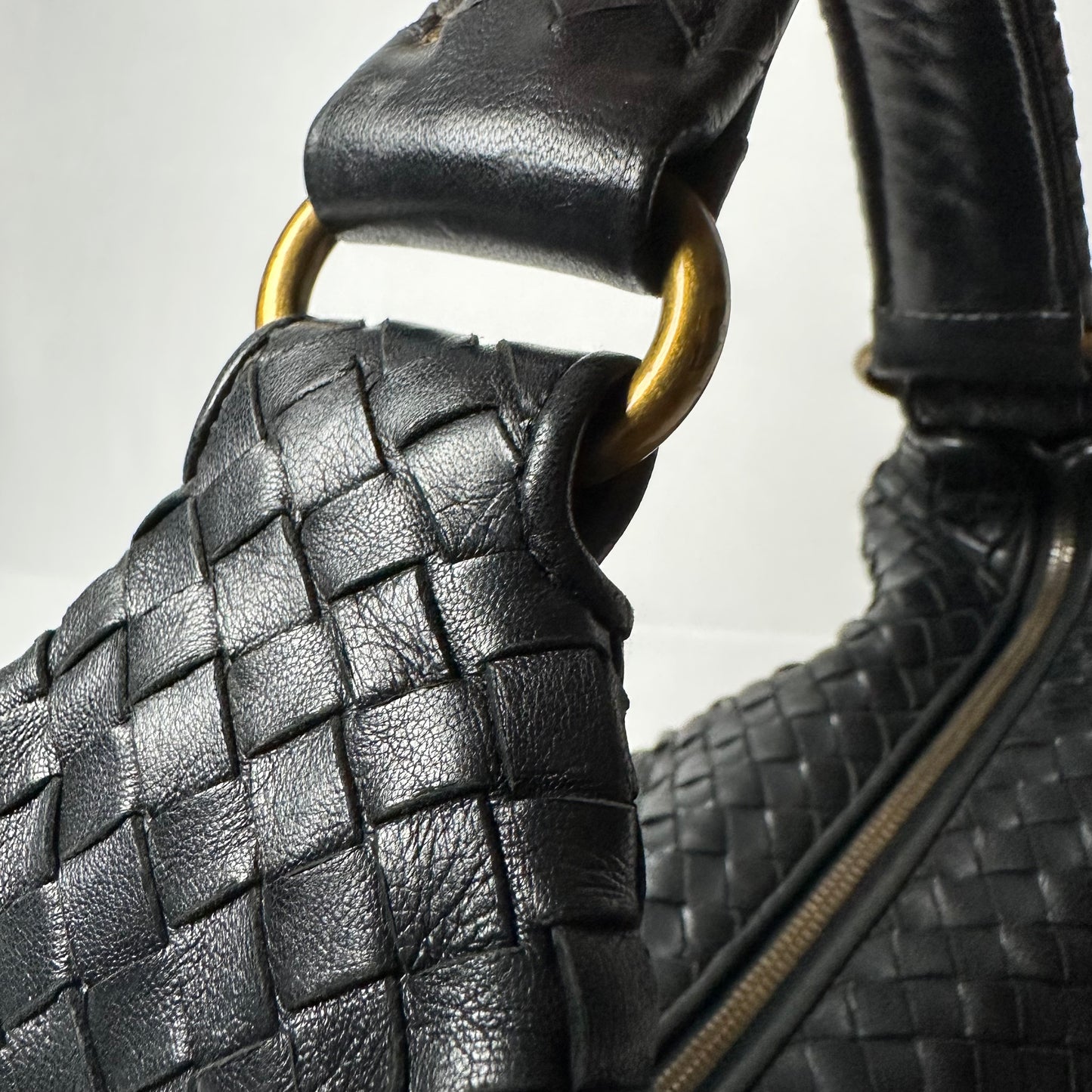 Bottega Veneta Nappa Intrecciato Pyramid Hobo with Antique Gold Hardware