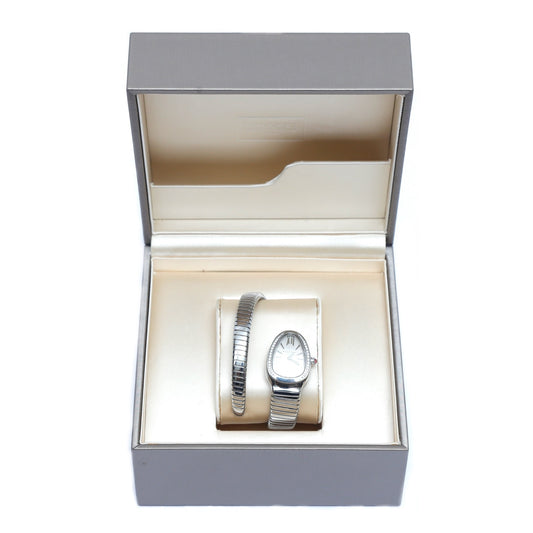 Bvlgari Tubogas Serpenti Watch in Stainless Steel with Diamonds