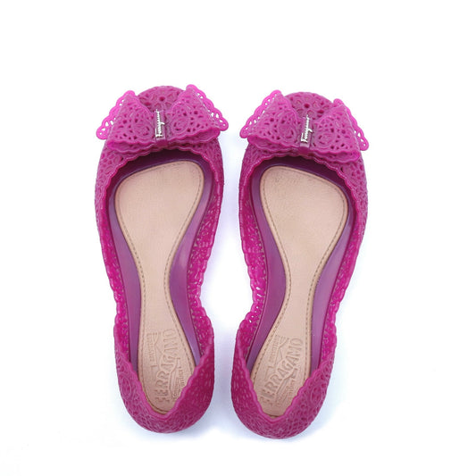 Salvatore Ferragamo Rubber D'Orsay Flats - Size 5