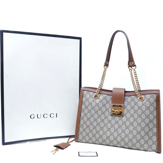 Gucci GG Supreme Medium Padlock Tote