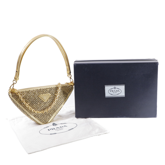 Prada Crystal Triangle Shoulder Bag