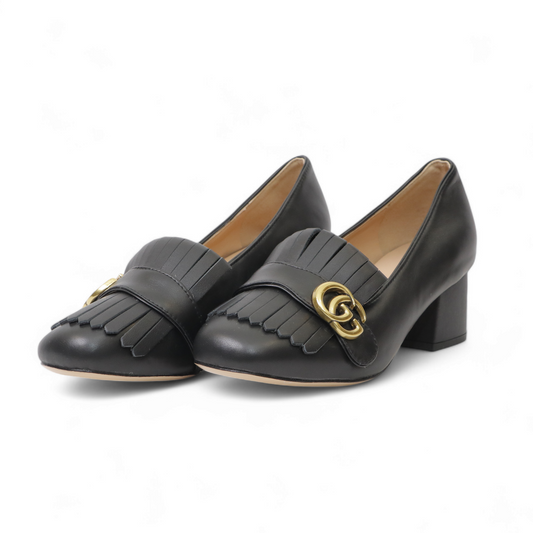 Gucci Double G Logo Leather Pumps - Size 39