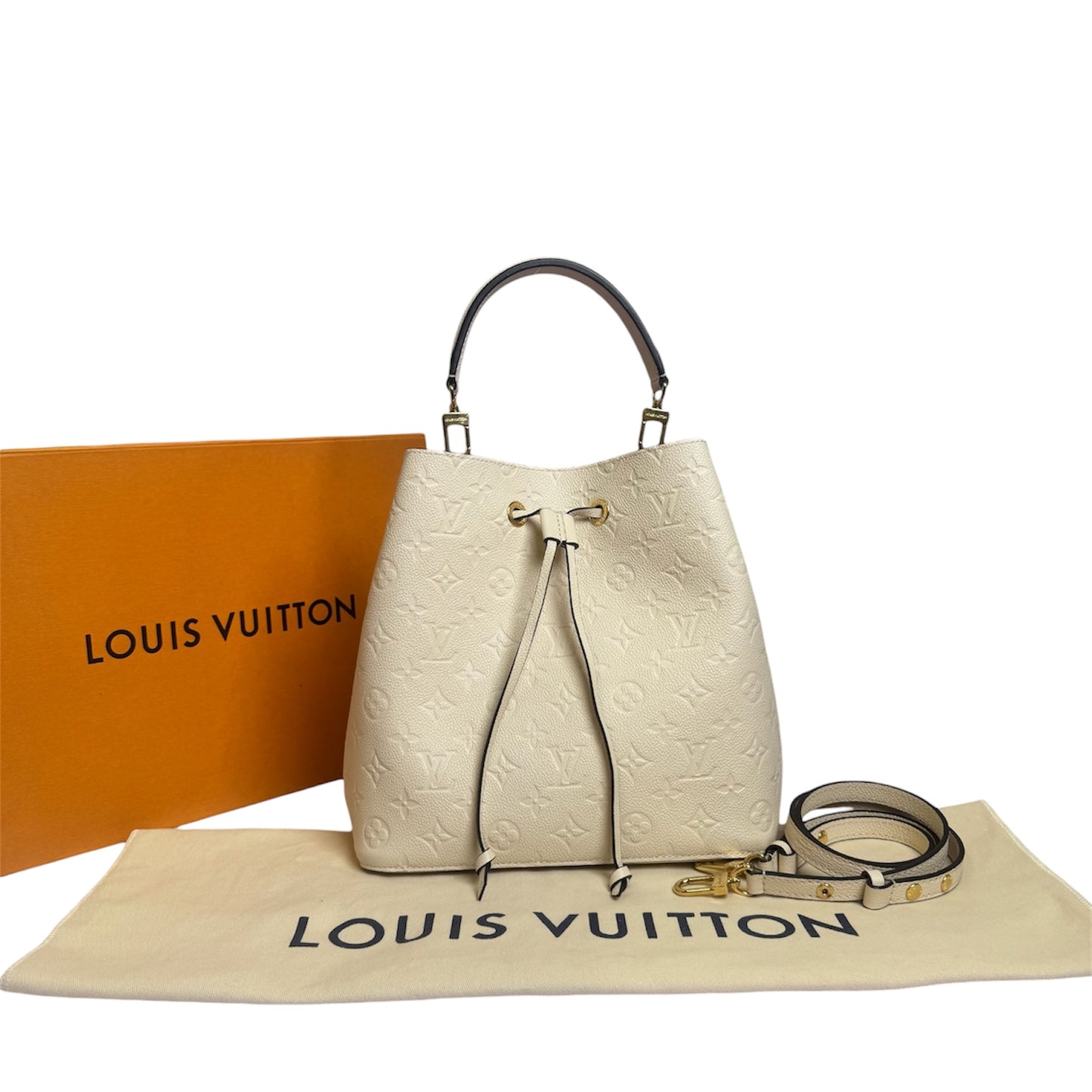 Louis Vuitton NeoNoe Bucket Bag in Crème Empreinte Leather