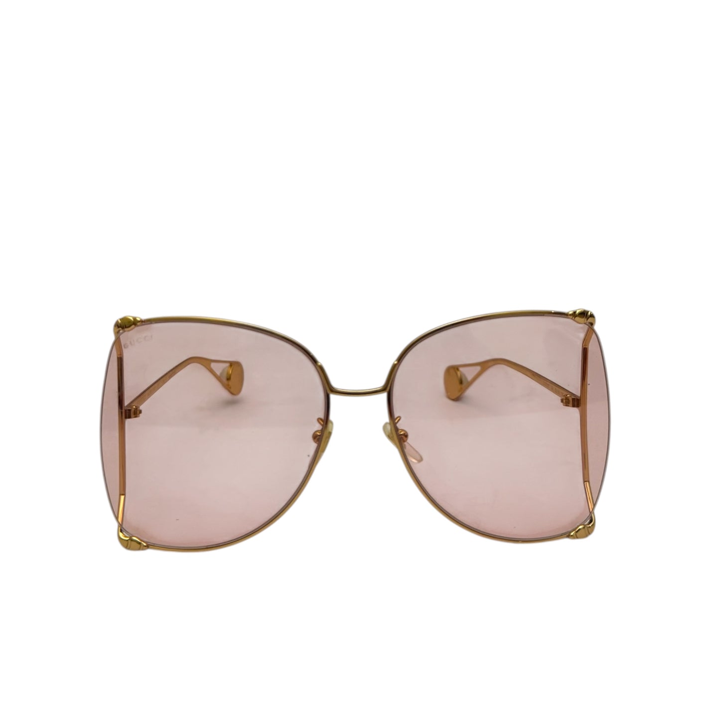 Gucci Oversized Cat-Eye Sunglasses in Gold and Pink