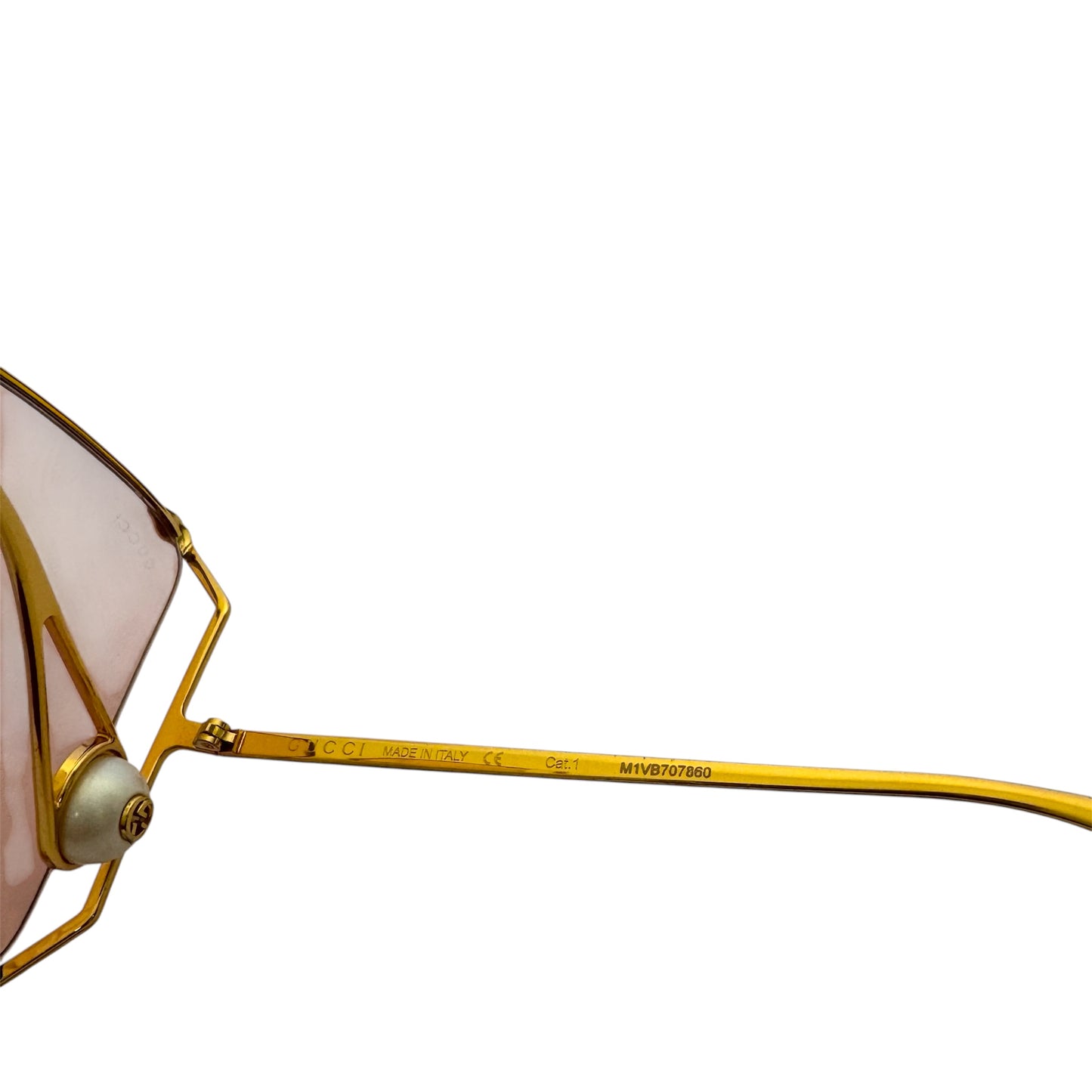 Gucci Oversized Cat-Eye Sunglasses in Gold and Pink