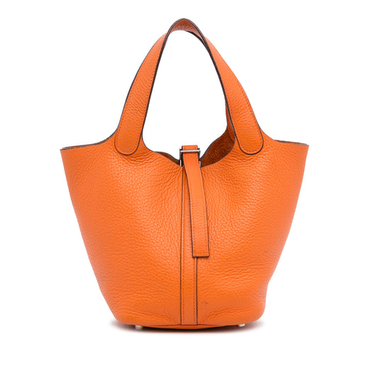 Hermès Picotin Lock in 18 Orange Clemence Leather